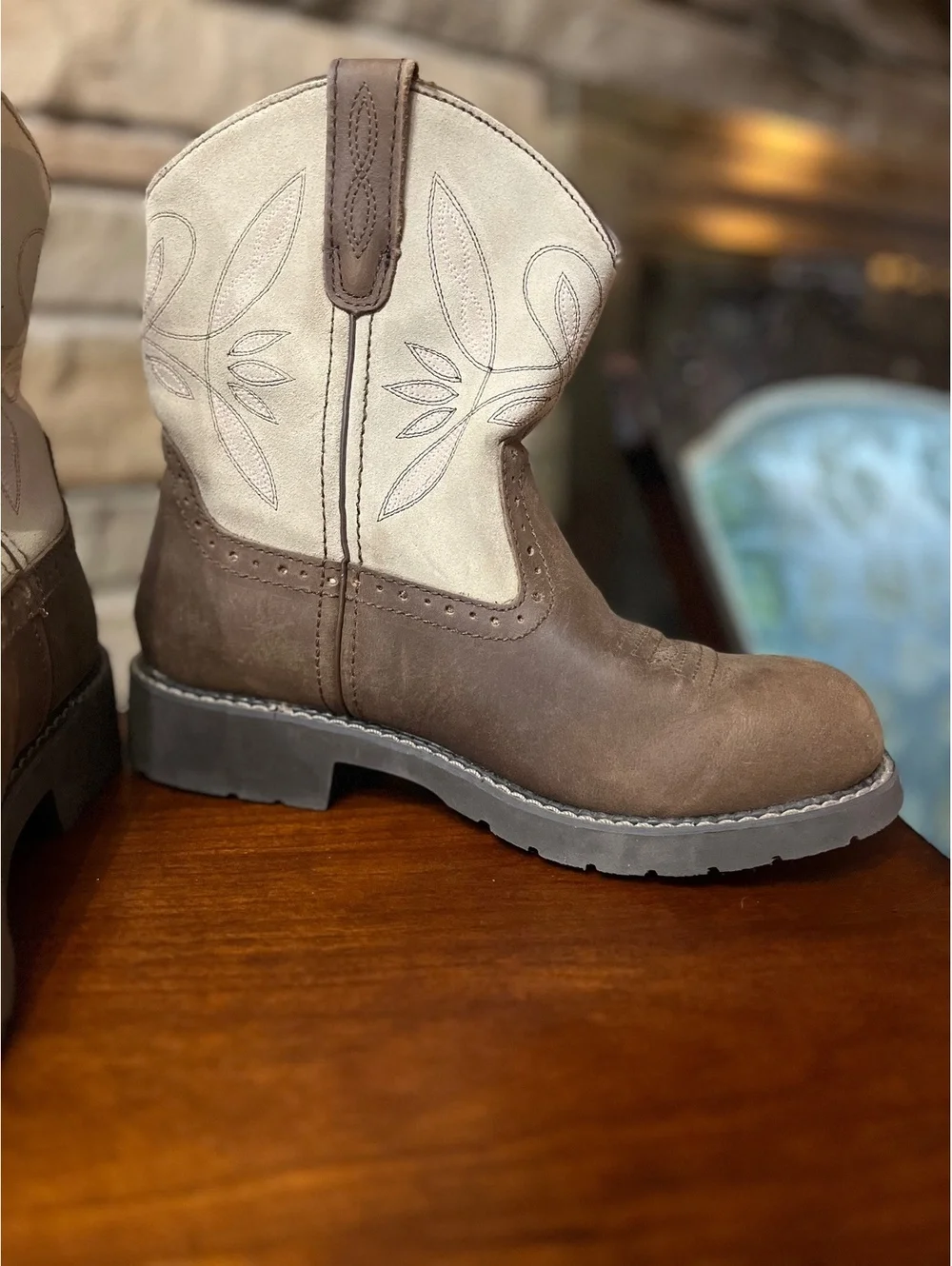 Herman Survivors Women's Cowgirl Western Boots Size 8 Brown Leather Trail Work